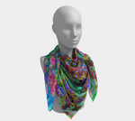 Square Scarves for Women, Psychedelic Abstract Groovy Purple Sedum