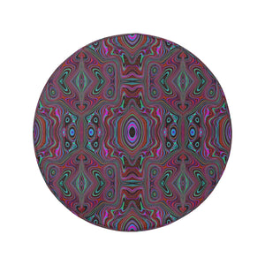 Spare Tire Covers, Trippy Seafoam Green and Magenta Abstract Pattern - Large
