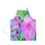 Apron with Pockets, Pink Hibiscus and Coneflowers in the Garden