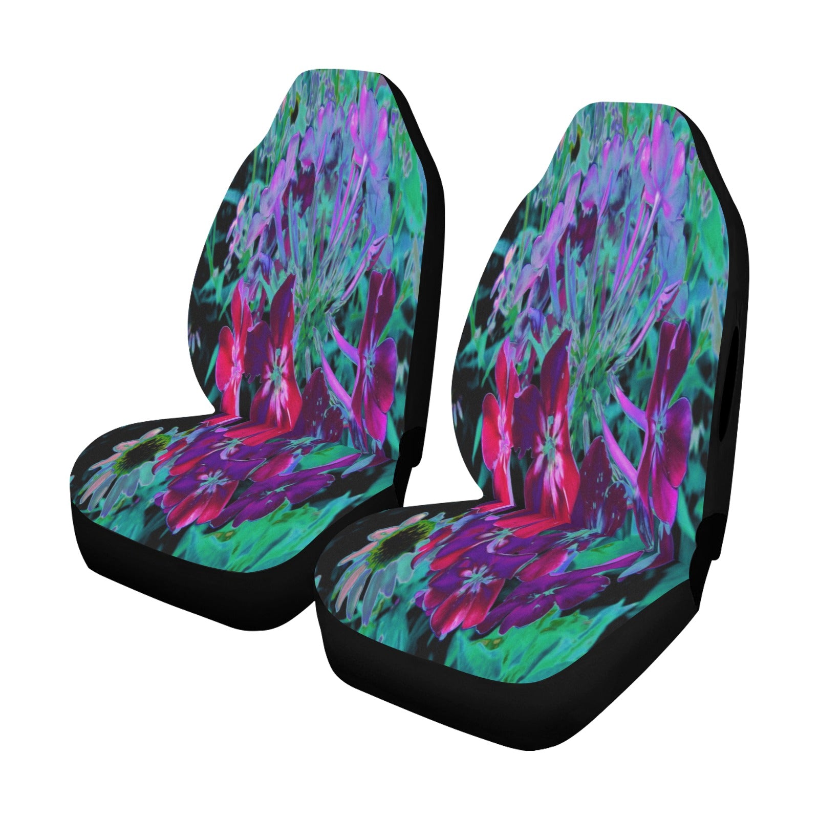 Car Seat Covers, Dramatic Red, Purple and Pink Garden Flower