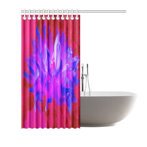 Shower Curtains, Stunning Violet Blue and Hot Pink Cactus Dahlia