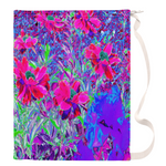 Large Laundry Bags, Psychedelic Purple, Red and Magenta Flowers