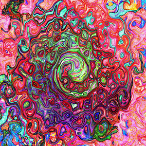 Snapback Hats, Watercolor Red Groovy Abstract Retro Liquid Swirl