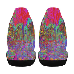 Car Seat Covers, Psychedelic Impressionistic Garden Landscape