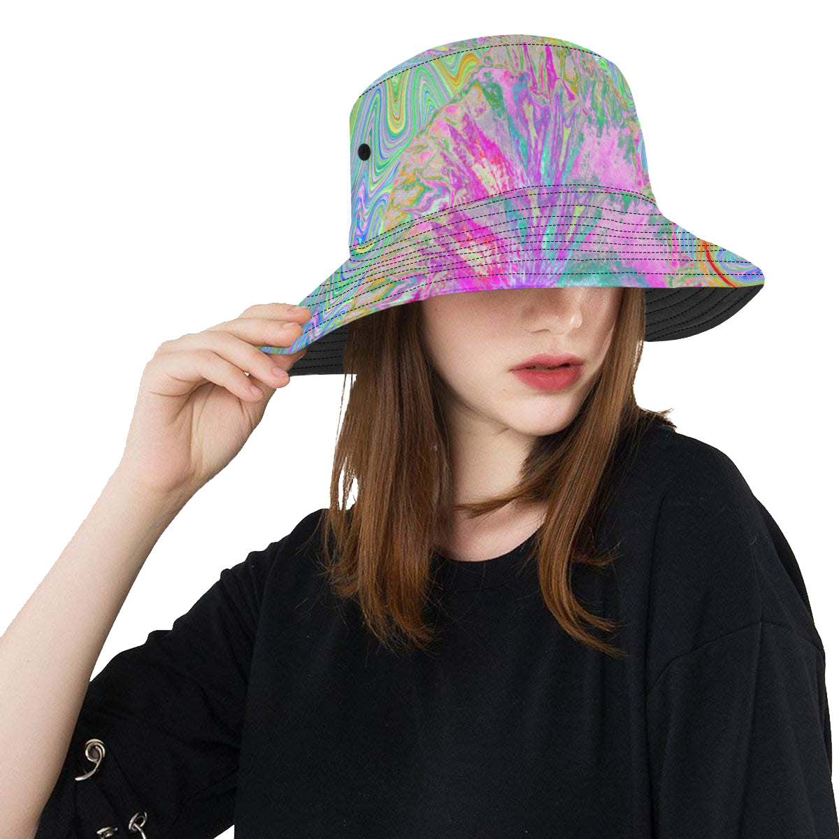 Bucket Hats, Psychedelic Hot Pink and Ultra-Violet Hibiscus