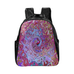 Backpack, Retro Groovy Abstract Lavender and Magenta Swirl - Faux Leather