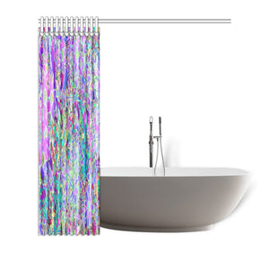 Shower Curtains, Trippy Abstract Pink and Purple Flowers - 72 X 72