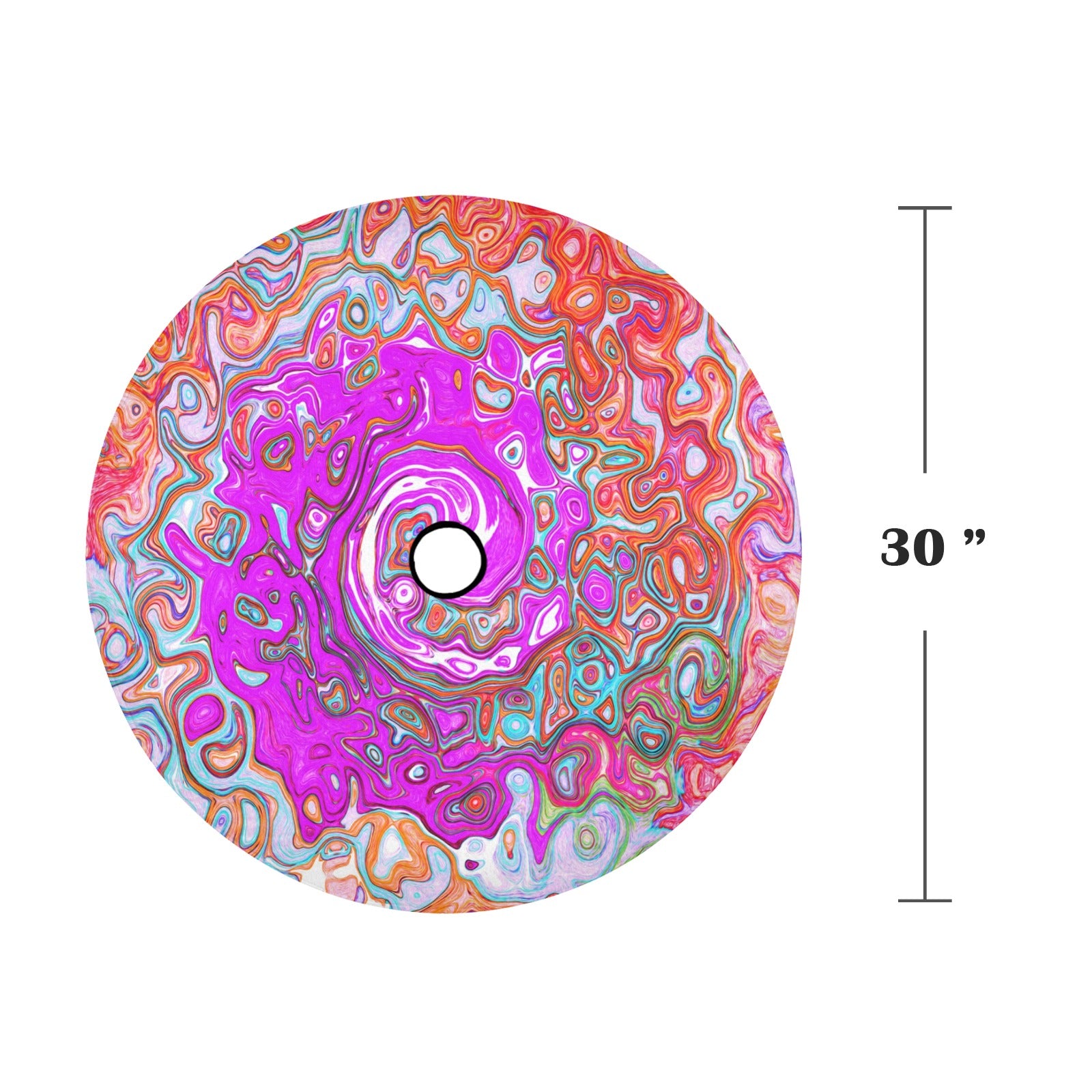 Spare Tire Cover with Backup Camera Hole - Purple and Orange Groovy Abstract Retro Liquid Swirl - Small