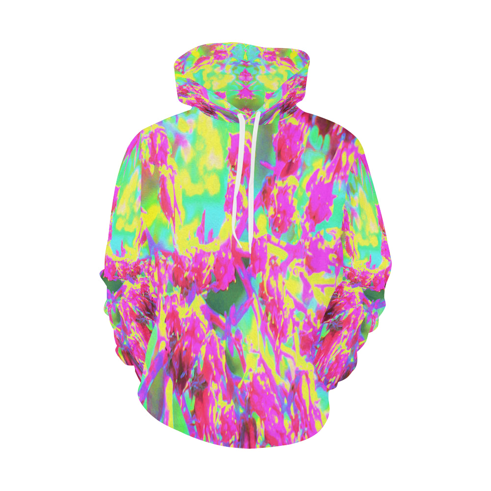 Hoodies for Women, Psychedelic Magenta and Lime Green Sedum