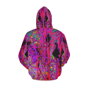 Hoodies for Women, Trippy Abstract Rainbow Oriental Lily Flowers