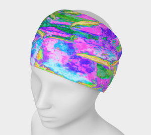 Wide Fabric Headbands, Rainbow Colors Fiesta Succulent Sedum Rosette