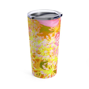 Tumbler 20oz, Cool Abstract Retro Nature in Orange and Yellow