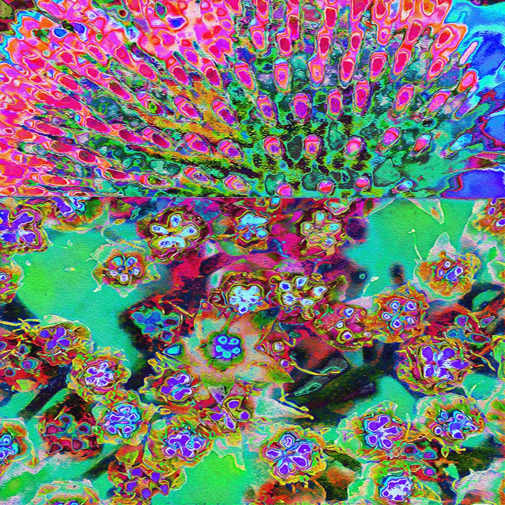 Psychedelic Abstract Groovy Purple Sedum