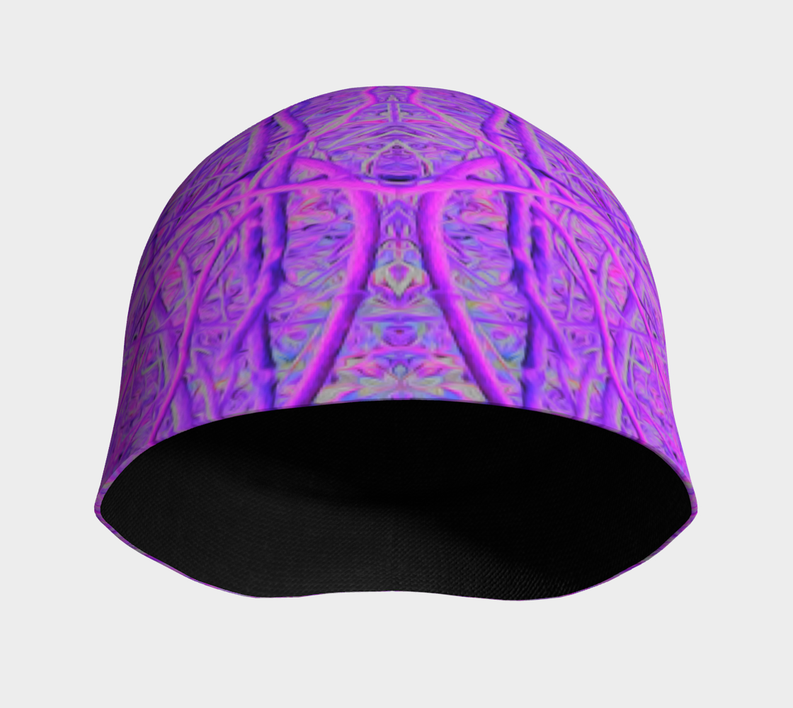 Beanie Hats, Hot Pink and Purple Abstract Branch Pattern