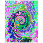 Posters for Teens, Groovy Abstract Aqua and Navy Lava Swirl