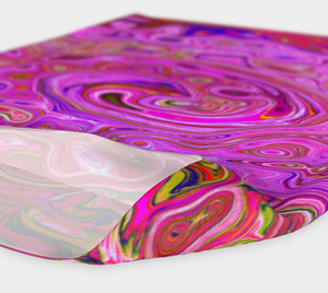 Headbands for Women, Hot Pink Marbled Colors Abstract Retro Swirl