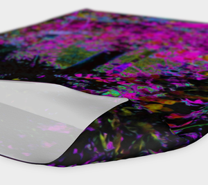 Wide Fabric Headband, Psychedelic Hot Pink and Black Garden Sunrise, Face Covering