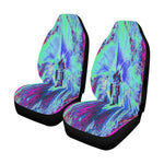 Car Seat Covers, Psychedelic Retro Green and Blue Hibiscus Flower