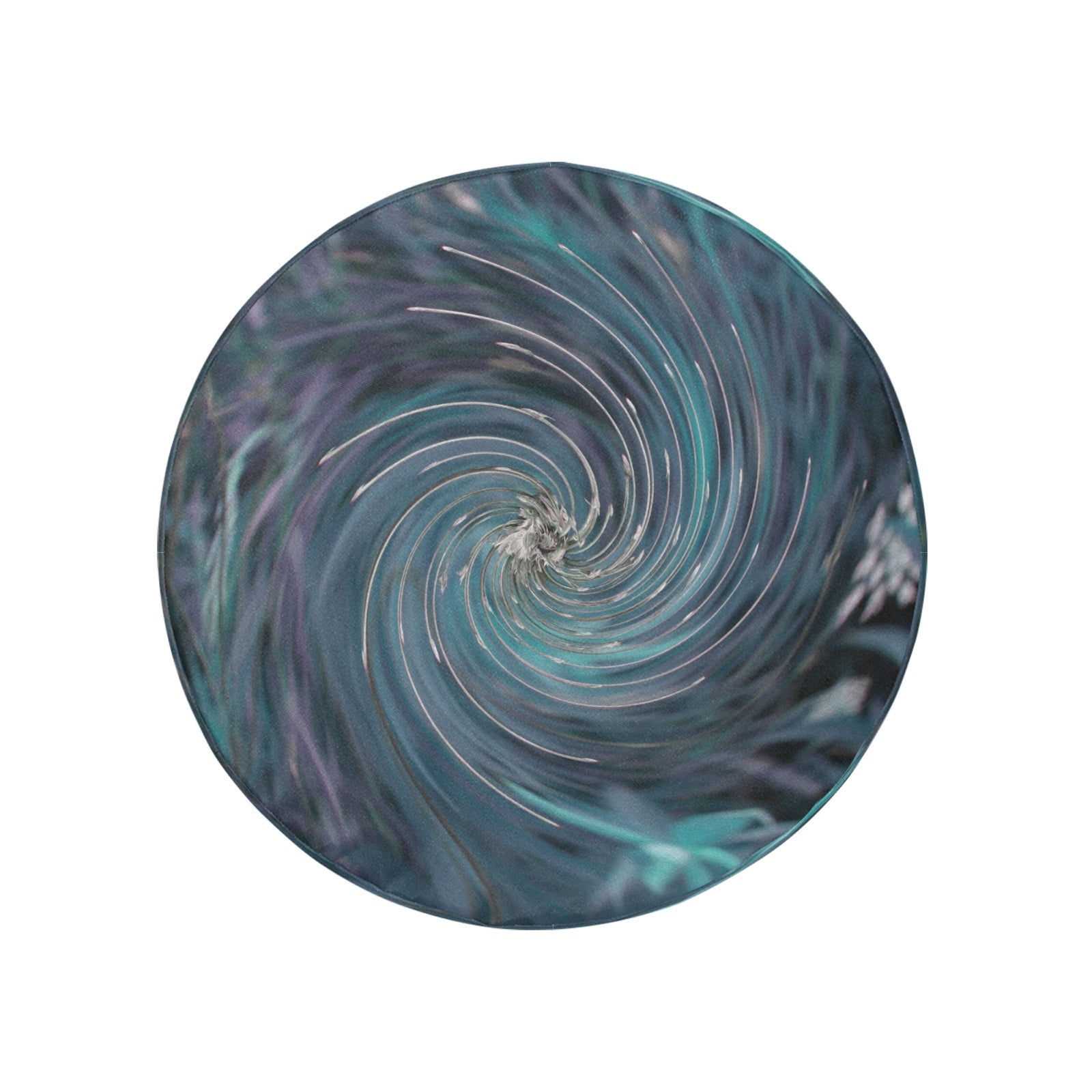 Spare Tire Covers, Cool Abstract Retro Black and Teal Cosmic Swirl - Medium