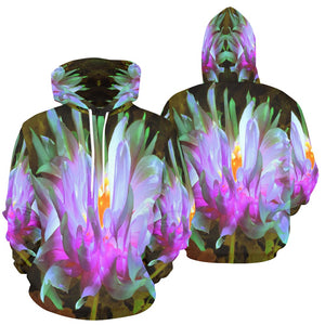 Hoodies for Women, Stunning Magenta and Lime Green Cactus Dahlia