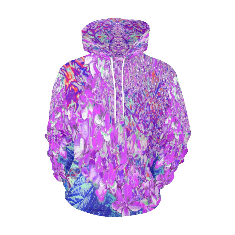 Hoodies for Women, Elegant Purple and Blue Limelight Hydrangea