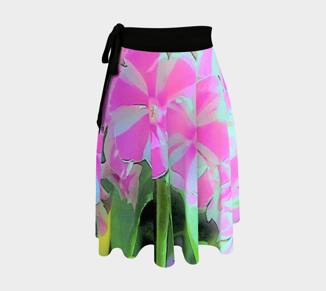 Artsy Wrap Skirt, Hot Pink and White Peppermint Twist Garden Phlox