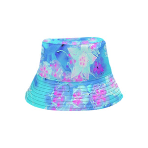 Bucket Hats, Blue and Hot Pink Succulent Underwater Sedum