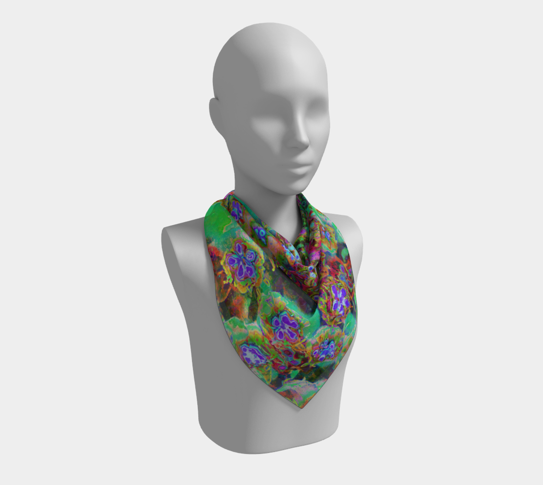Square Scarves for Women, Psychedelic Abstract Groovy Purple Sedum