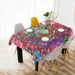 Tablecloths for Rectangle Tables, Watercolor Red Groovy Abstract Retro Liquid Swirl