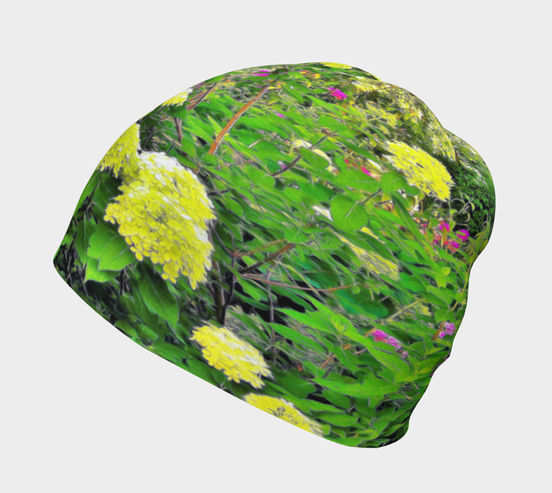Beanie Hat, Chartreuse Green Limelight Hydrangea Garden