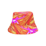 Bucket Hats - Abstract Retro Magenta and Autumn Colors Floral Swirl