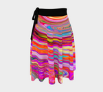 Wrap Skirts for Women, Colorful Rainbow Swirl Retro Abstract Design