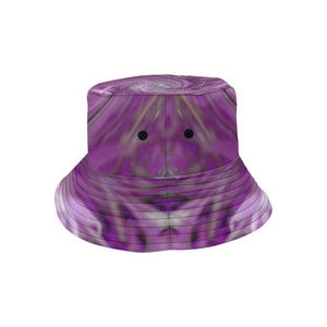 Bucket Hats - Cool Abstract Purple Floral Swirl