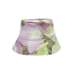 Bucket Hats, Antique White and Dusty Pink Hydrangea Petals