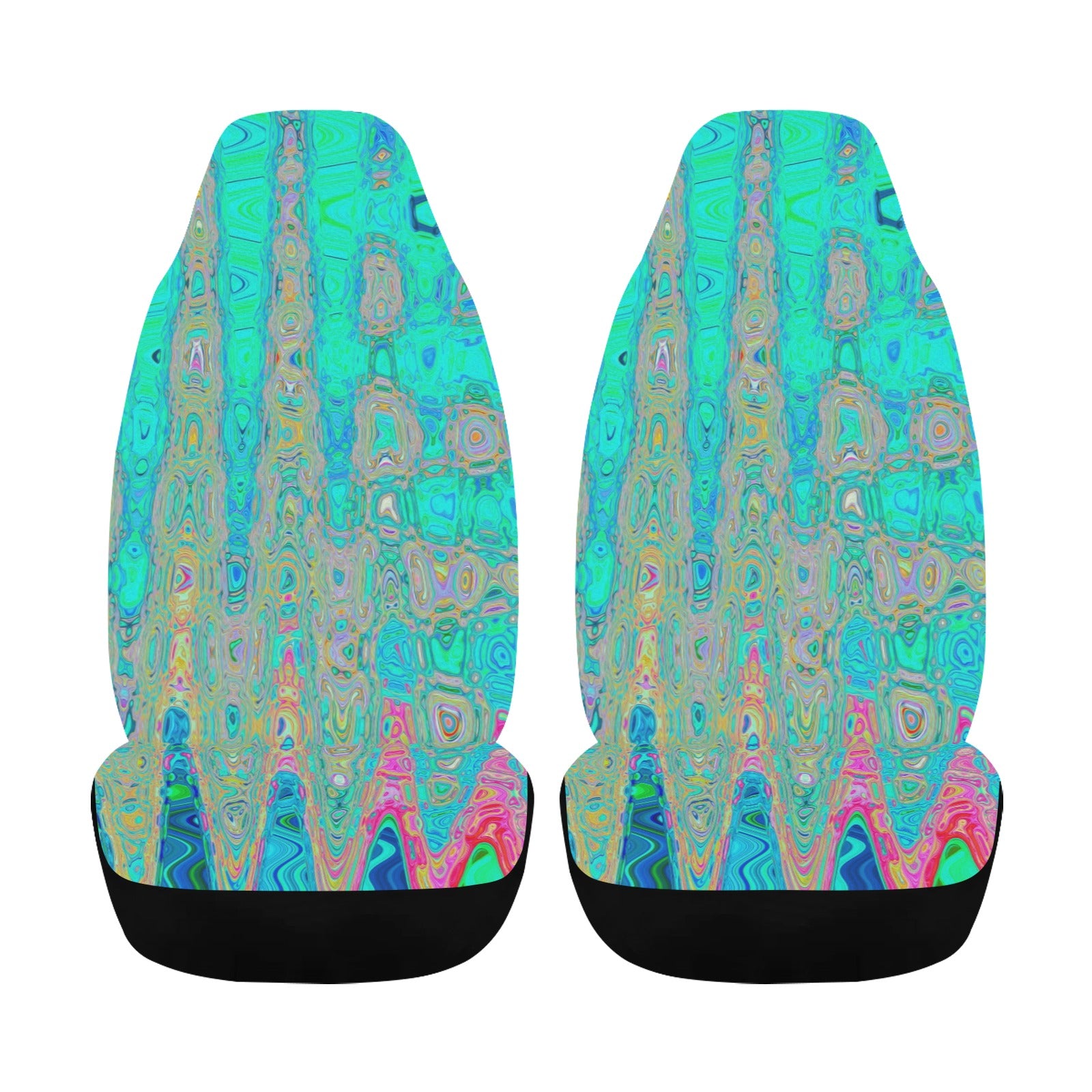 Car Seat Covers | Groovy Abstract Retro Rainbow Atomic Waves