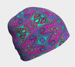 Beanie Hats, Trippy Retro Magenta, Blue and Green Abstract