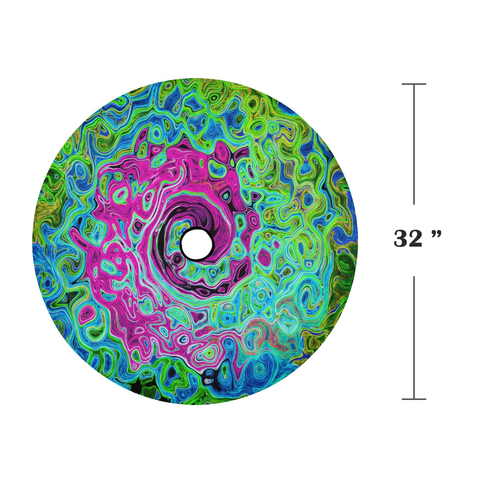 Spare Tire Cover with Backup Camera Hole - Hot Pink and Blue Groovy Abstract Retro Liquid Swirl - Medium