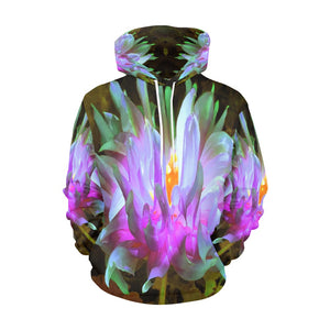 Hoodies for Women, Stunning Magenta and Lime Green Cactus Dahlia