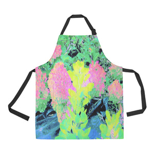 Apron with Pockets, Pink Hydrangea Garden with Yellow Foliage