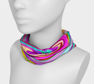 Wide Fabric Headbands, Colorful Fiesta Swirl Retro Abstract Design