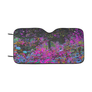 Auto Sun Shades, Psychedelic Hot Pink and Black Garden Sunrise