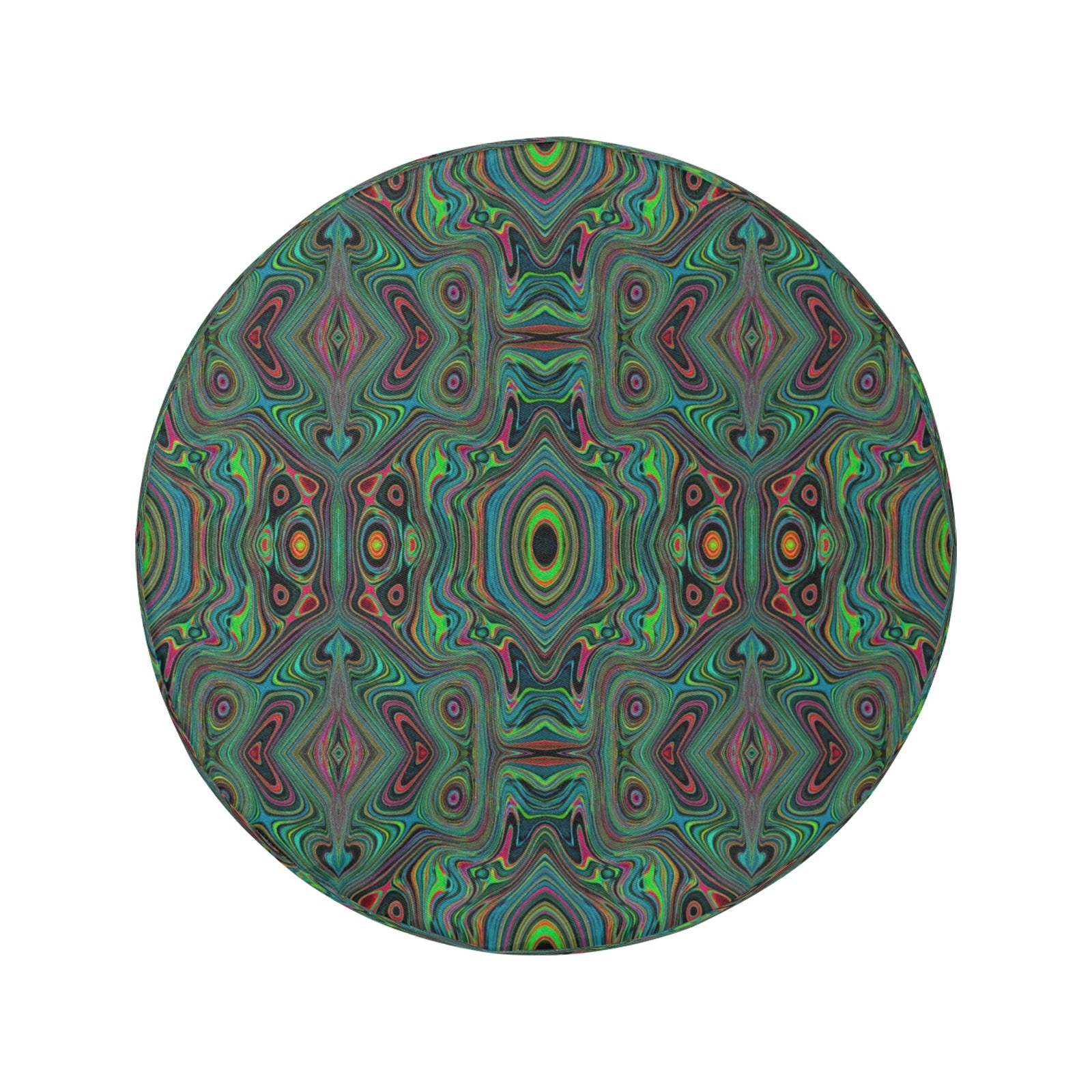 Spare Tire Covers, Trippy Retro Black and Lime Green Abstract Pattern - Large