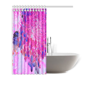 Shower Curtains, Elegant Fuchsia and Dark Blue Limelight Hydrangea - 72 by 72