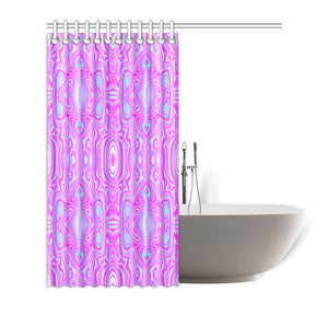 Shower Curtains, Trippy Hot Pink and Aqua Blue Abstract Pattern - 72 x 72"