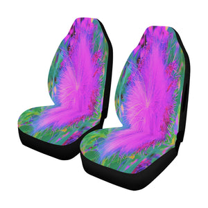 Car Seat Covers, Psychedelic Nature Ultra-Violet Purple Milkweed