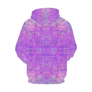 Hoodies for Women, Hot Pink and Purple Abstract Branch Pattern