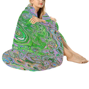 Soft Colorful Groovy Round Blanket