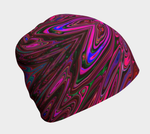 Beanie Hats, Trippy Hot Pink, Red and Blue Abstract Butterfly