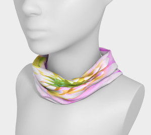 Wide Fabric Headbands, Pretty Pink, White and Yellow Cactus Dahlia Macro