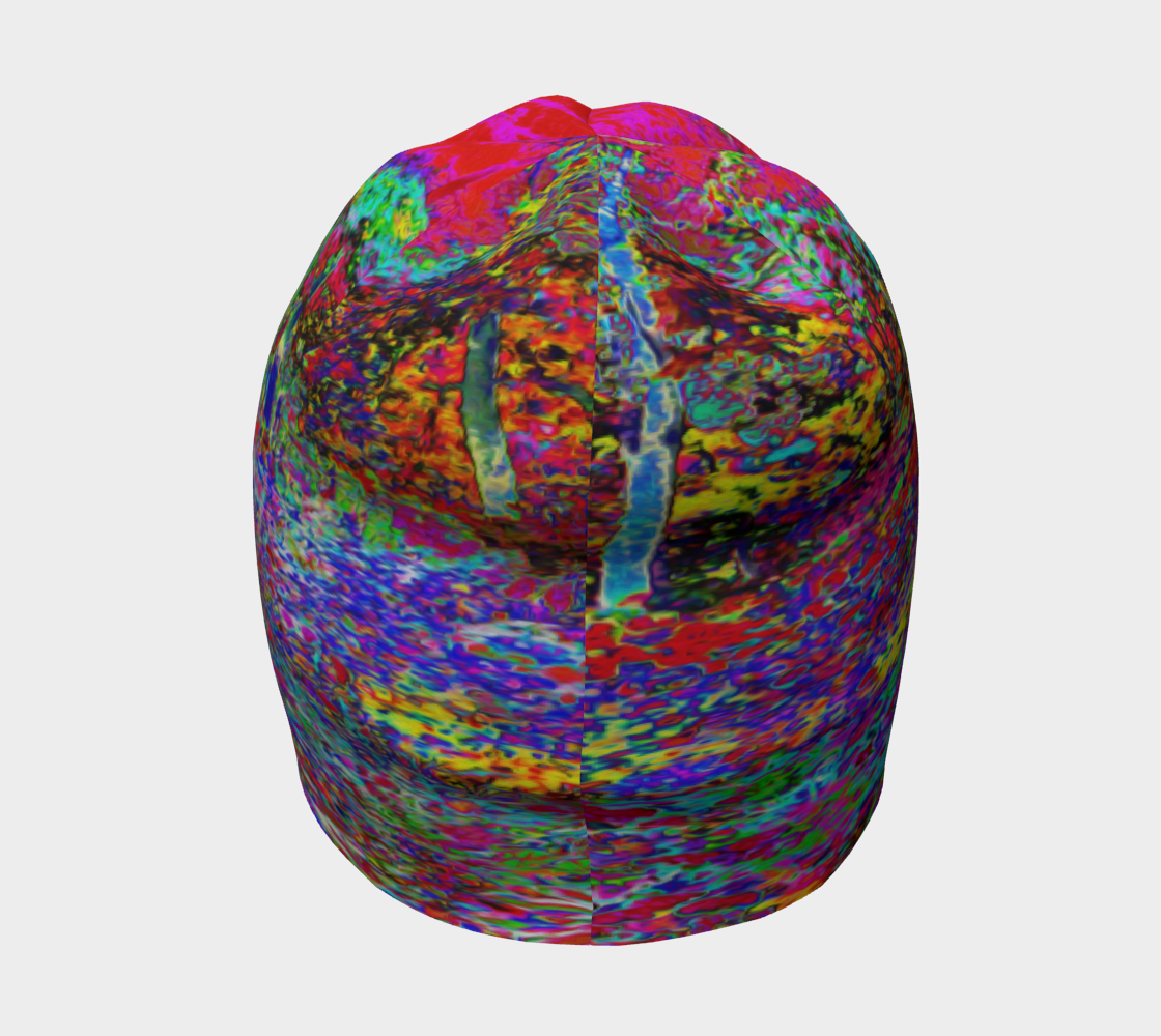 Beanie Hats for Women, Psychedelic Impressionistic Garden Landscape